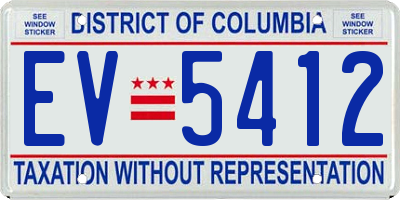 DC license plate EV5412