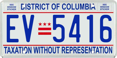 DC license plate EV5416