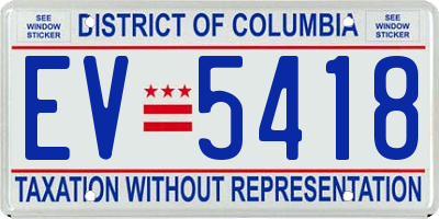 DC license plate EV5418