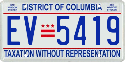 DC license plate EV5419