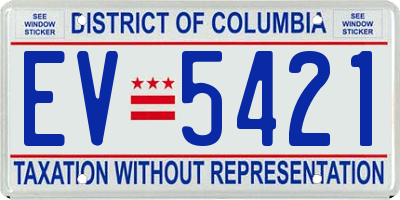DC license plate EV5421