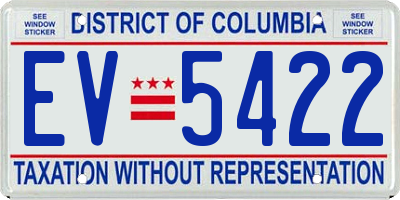 DC license plate EV5422