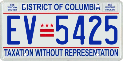 DC license plate EV5425
