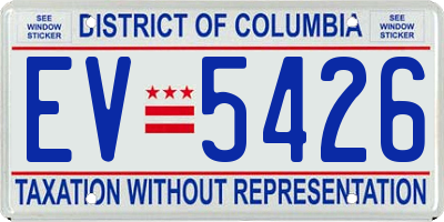 DC license plate EV5426