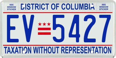 DC license plate EV5427