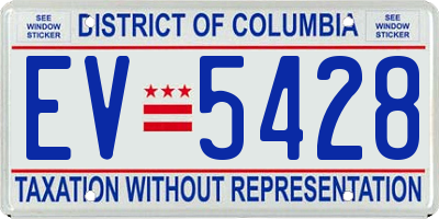 DC license plate EV5428
