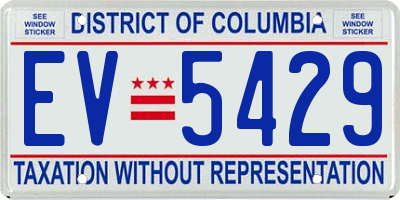 DC license plate EV5429