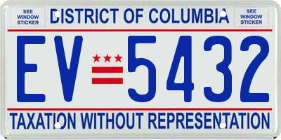 DC license plate EV5432