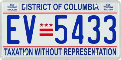 DC license plate EV5433