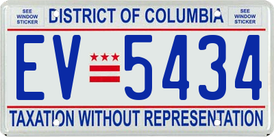 DC license plate EV5434