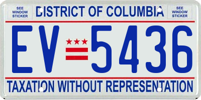 DC license plate EV5436