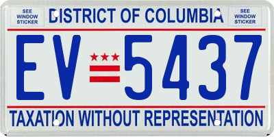 DC license plate EV5437