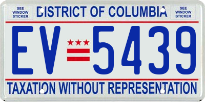 DC license plate EV5439