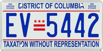DC license plate EV5442