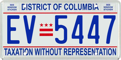 DC license plate EV5447
