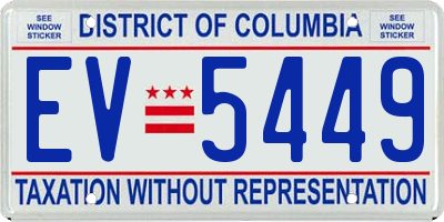 DC license plate EV5449