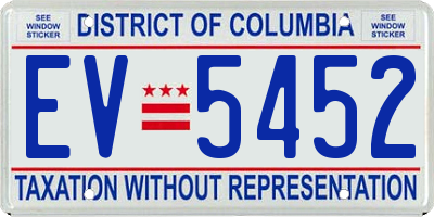 DC license plate EV5452