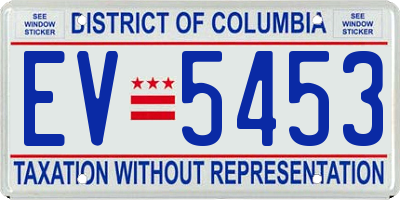 DC license plate EV5453