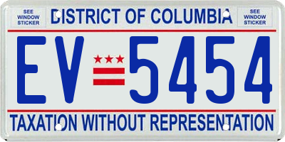 DC license plate EV5454