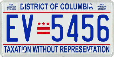DC license plate EV5456