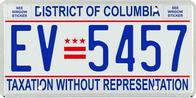 DC license plate EV5457