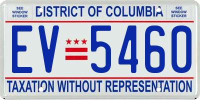 DC license plate EV5460