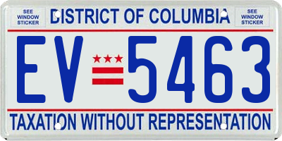 DC license plate EV5463