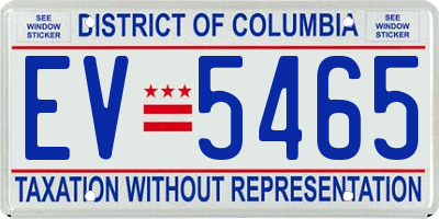 DC license plate EV5465