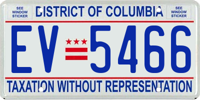 DC license plate EV5466