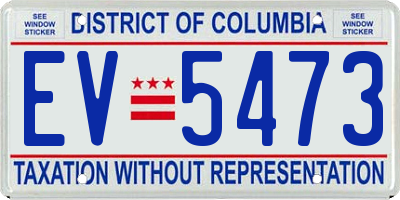 DC license plate EV5473
