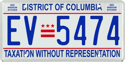 DC license plate EV5474
