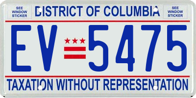 DC license plate EV5475