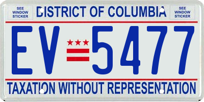 DC license plate EV5477