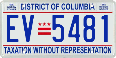 DC license plate EV5481