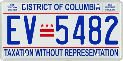 DC license plate EV5482