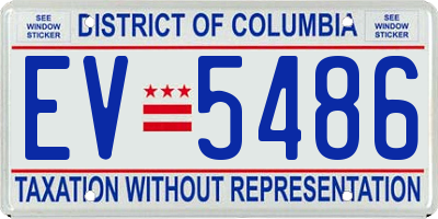 DC license plate EV5486