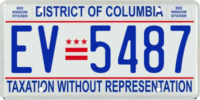 DC license plate EV5487