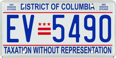DC license plate EV5490
