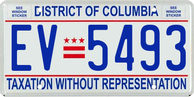 DC license plate EV5493
