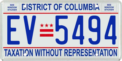 DC license plate EV5494