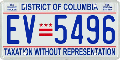 DC license plate EV5496