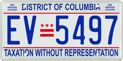 DC license plate EV5497