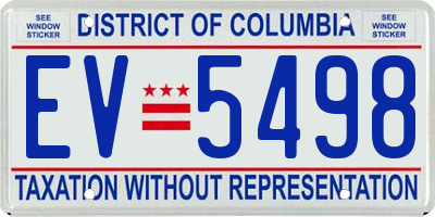 DC license plate EV5498
