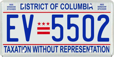 DC license plate EV5502