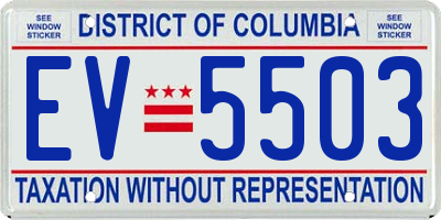 DC license plate EV5503