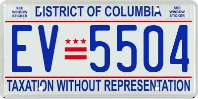DC license plate EV5504