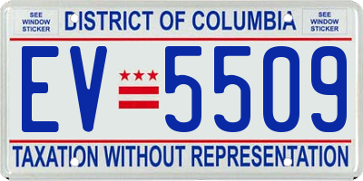 DC license plate EV5509