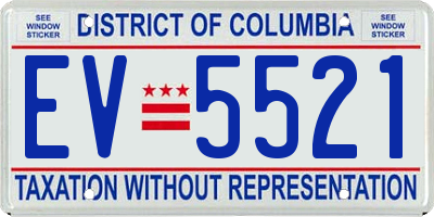 DC license plate EV5521