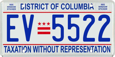 DC license plate EV5522