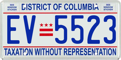 DC license plate EV5523
